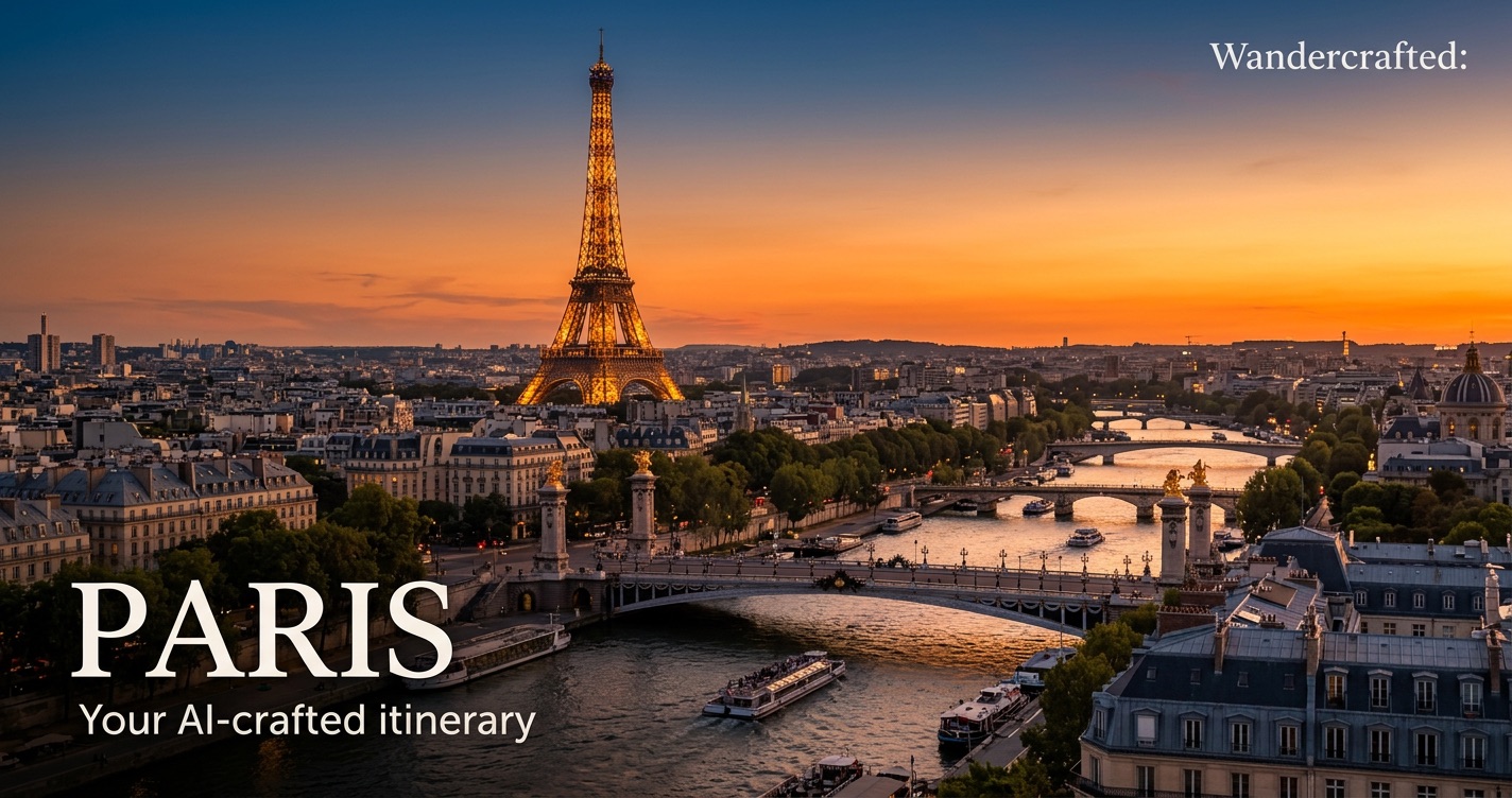 Paris Eiffel Tower at sunset